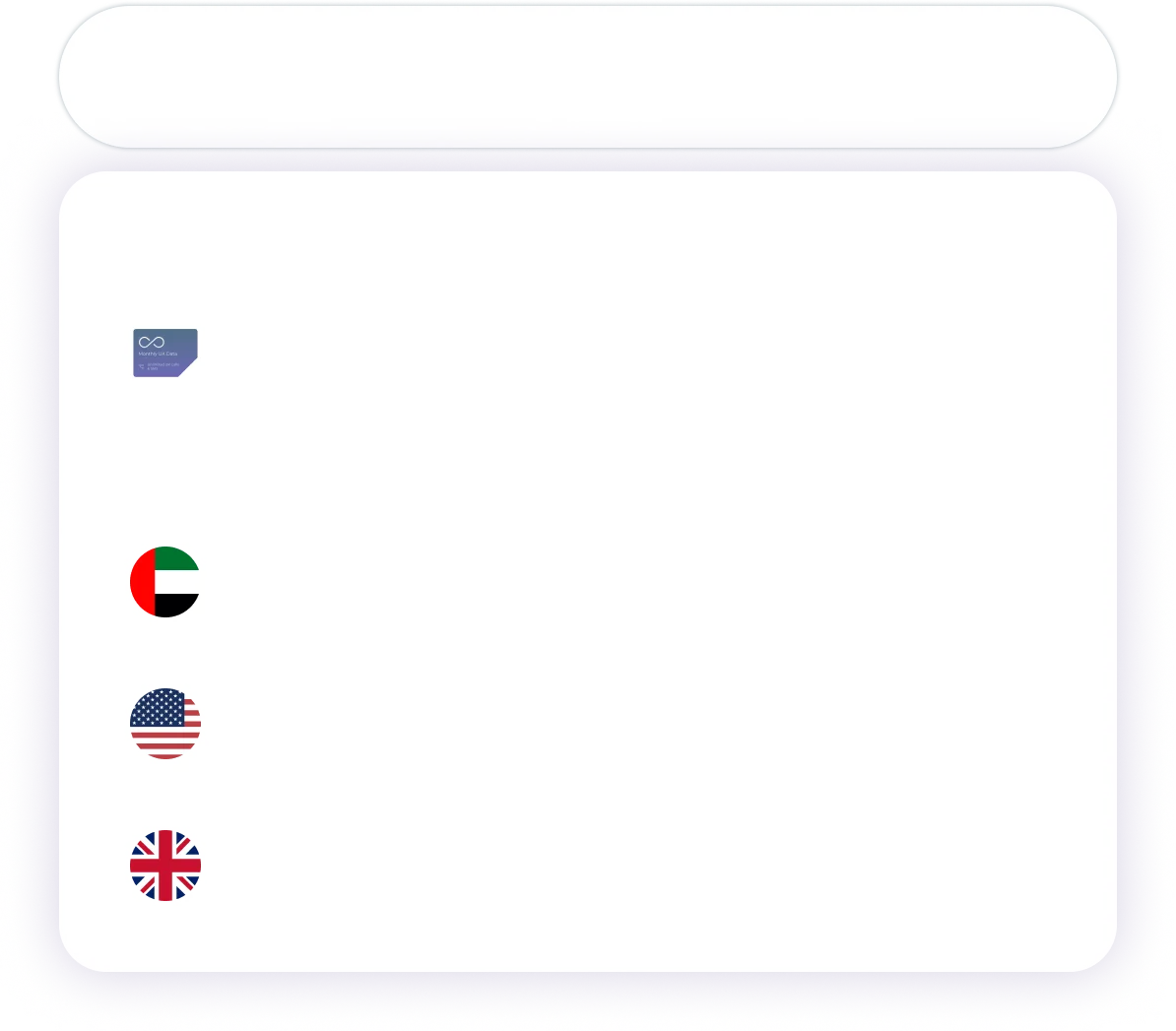 Search tools to allow customers to find the right eSIM for them